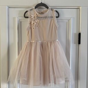 Cat & Jack Girls Cream Mesh Tuelle Dress